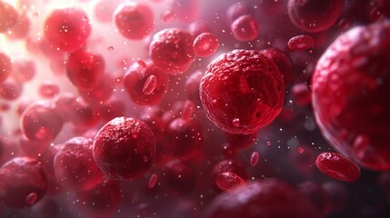 Detailed red blood cells in a vibrant microenvironment