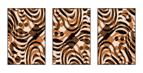 Fototapeta na wymiar Set of 3 Abstract pattern. Illustration for printing on wall decorations. For use in graphics.