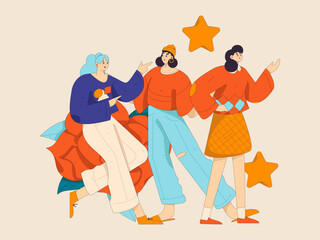 3.12 International Women's Day professional women flat character vector concept operation hand drawn illustration
