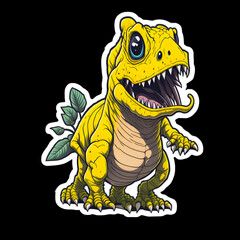 Obraz premium Little Cartoon Dinosaur Stickers