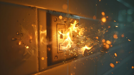 Electrical outlet with sparks