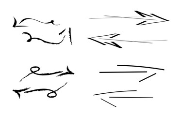 Set of arrow’s, black hand-drawn arrow's
