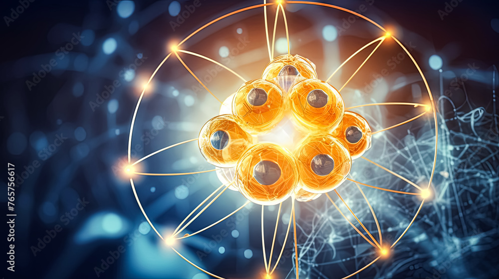 Poster an abstract representation of particle entanglement and quantum correlation, illustrating the intric
