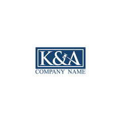 Letter KA or AK Lawyer Logo, suitable for any business related to lawyer with AK or 
kA initials.