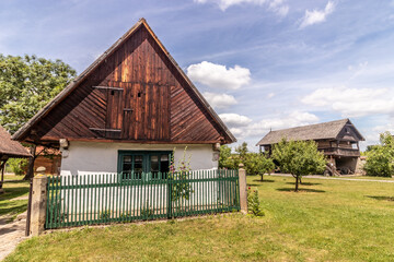 Old houses in the open air museum (Polabske národopisne muzeum) in Prerov, Czechia - 765757076
