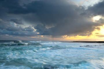 Cold morning at Easky Beach, Ireland, County Sligo