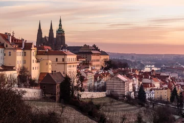 Outdoor-Kissen Early morning view of Prague, Czech Republic © Matyas Rehak