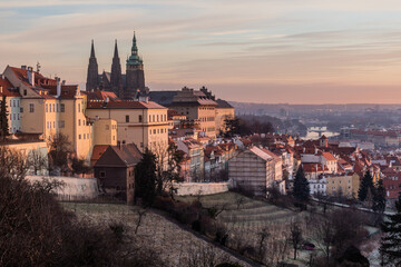Early morning view of Prague, Czech Republic