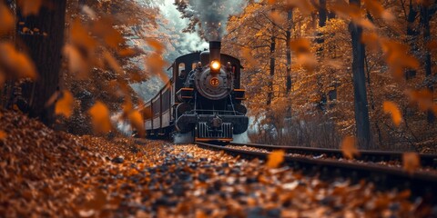 Vintage Autumn Train Journey
