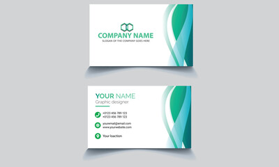 Creative Business Card Template, visiting card Design, green color Business Identity with logo element letter
