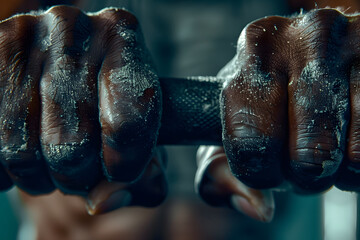 a athlete's hands gripping sports equipment, training rigorously and pushing their limits to achieve peak performance - obrazy, fototapety, plakaty