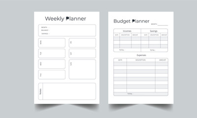 Budget Planner Printable template design.