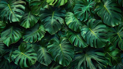 Tropical leaves pattern background	
