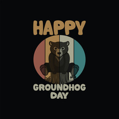 groundhog illustrations with patches for t-shirts and other uses