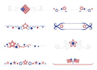A set of American flag themed dividers
