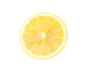 Top view of yellow lemon half isolated on white background with clipping path in png file format