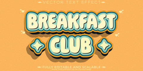 Obraz premium Retro vintage text effect, editable 70s and 80s text style