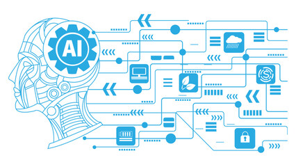 ai technology line background 