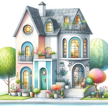 house watercolor