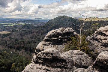 Fototapeta na wymiar Landscape of the Czech Switzerland National Park, Czech Republic