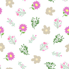 Flower plant seamless pattern, ornament for beautiful design.
