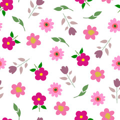 Flower plant seamless pattern, ornament for beautiful design.