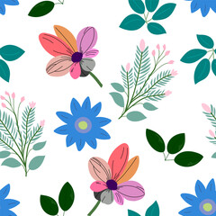 Flower plant seamless pattern, ornament for beautiful design.