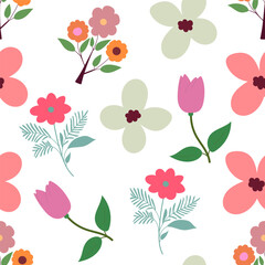 Flower plant seamless pattern, ornament for beautiful design.