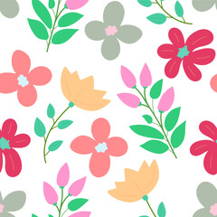 Flower plant seamless pattern, ornament for beautiful design.