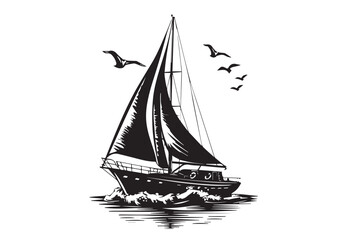 ship on white background