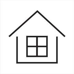 Web home flat icon for apps and websites. Editable Stroke.