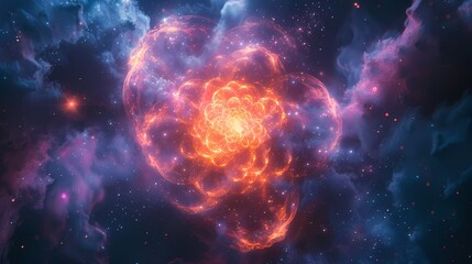 An HD view of atoms in their purest form, each nucleus and electron distinct and luminous against the backdrop of air, creating a breathtaking visual feast - obrazy, fototapety, plakaty