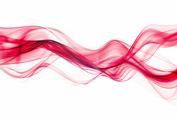 Red Neon Motion isolated on white background. Red light trail wave effect. Red glowing line effect