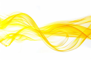 Yellow Neon Motion isolated on white background. Yellow light trail wave effect. Yellow glowing line effect