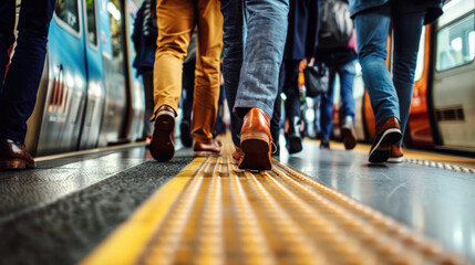 Train Station Life: Commuters Walking