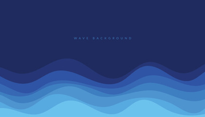 Sea waves layer vector background illustration. Sea beach vector illustration.
