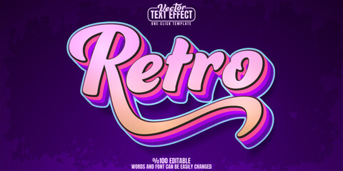 Retro editable text effect, customizable nostalgia and vintage 3D font style
