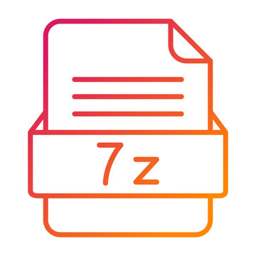 7z File Format Vector Icon Design