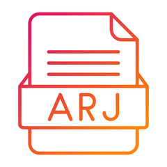 ARJ File Format Vector Icon Design
