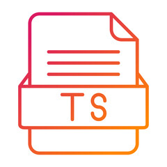 TS File Format Vector Icon Design