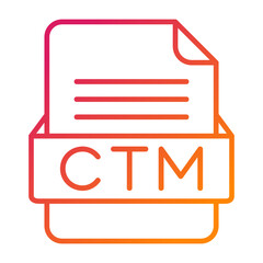 CTM File Format Vector Icon Design