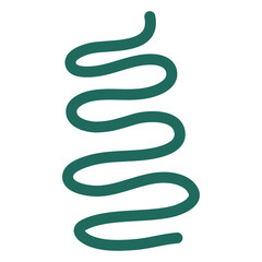 Dark green silhouette abstract line doodle