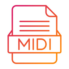 MIDI File Format Vector Icon Design