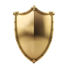 Luxurious 3D Golden Shield Design Isolated on white and transparent background