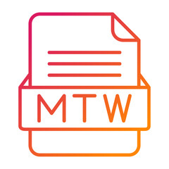 MTW File Format Vector Icon Design