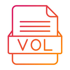 VOL File Format Vector Icon Design