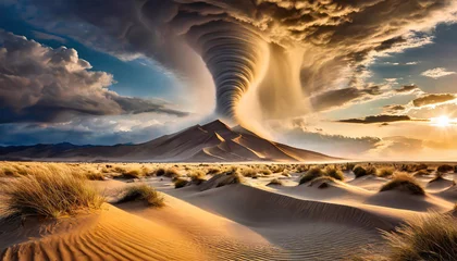 Keuken foto achterwand Cappuccino Tornado, cyklon. Abstrakcyjny krajobraz surrealistyczny