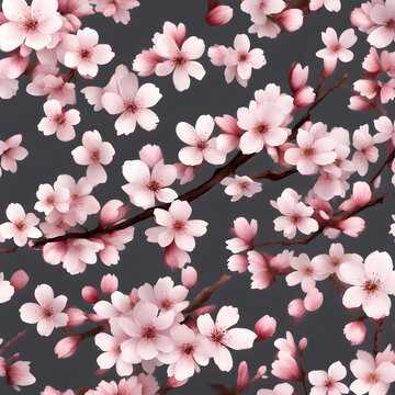 Padrão de flores de cerejeira sakura desenho textura