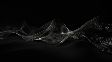 white nodes mesh on black background