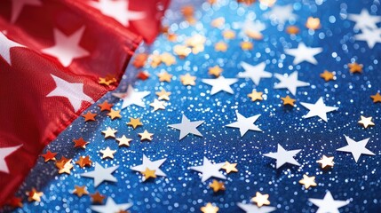 close up shot of stars on dark blue fabric USA flag best for US Independence Day celebration